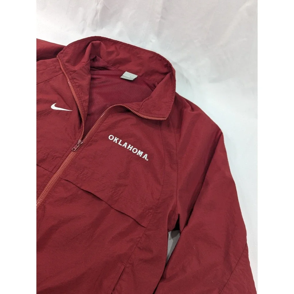 Vtg Nike Oklahoma Sooners Windbreaker Mens‎ Marron Medium Full Zip Jacket Y2K
